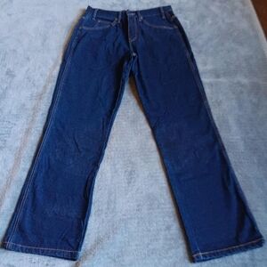 Mens Dark Blue Denim Work Wear Jeans 32 X 32 Rugged Cotton Mission Ridge Utility